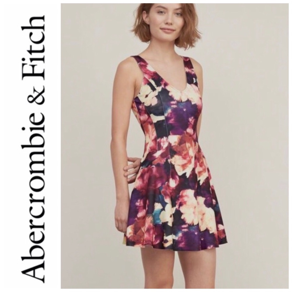 A&F Floral Neoprene Skater Dress
